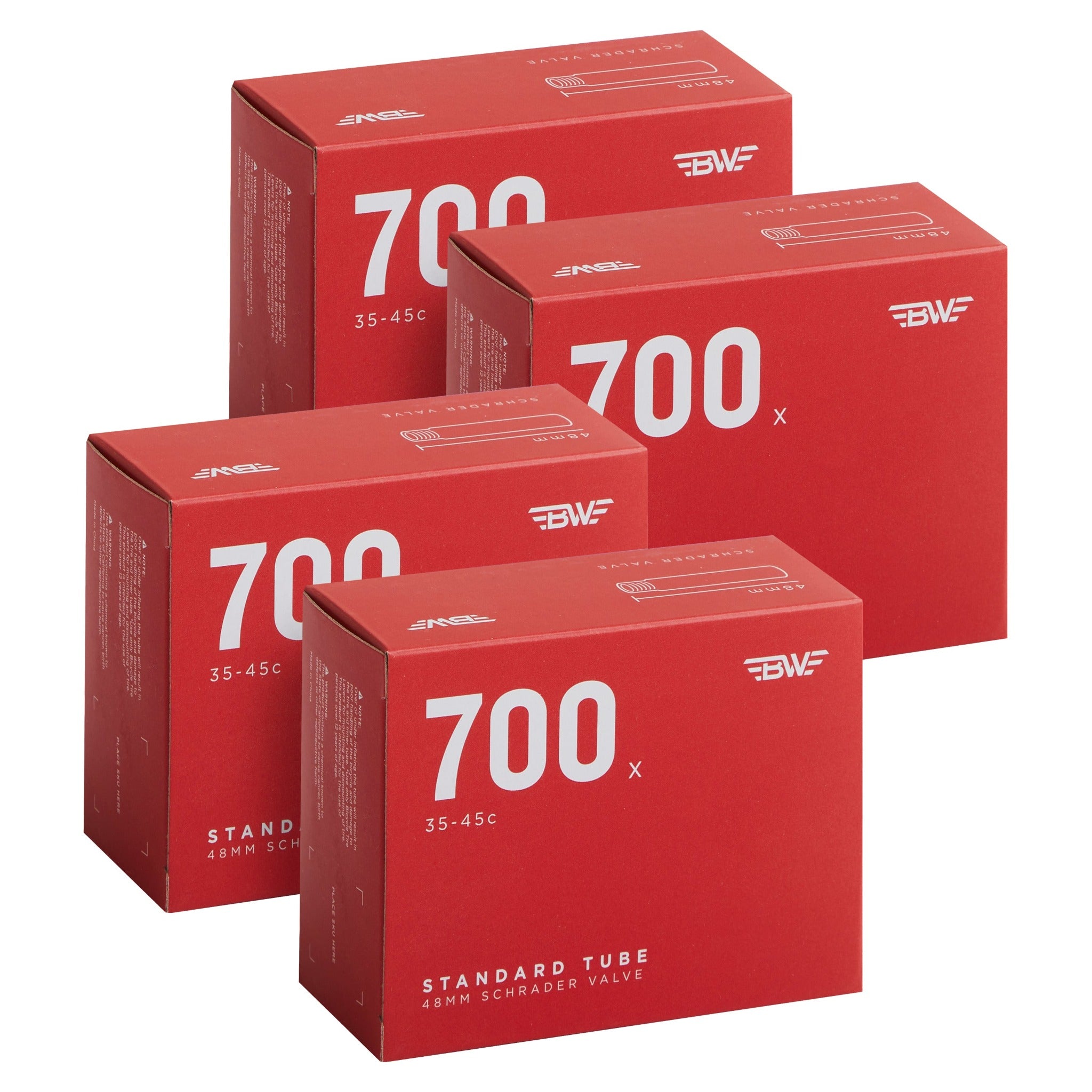 700 x 35 45C 48mm Schrader 4 Pack Tube Iconic Bicycles