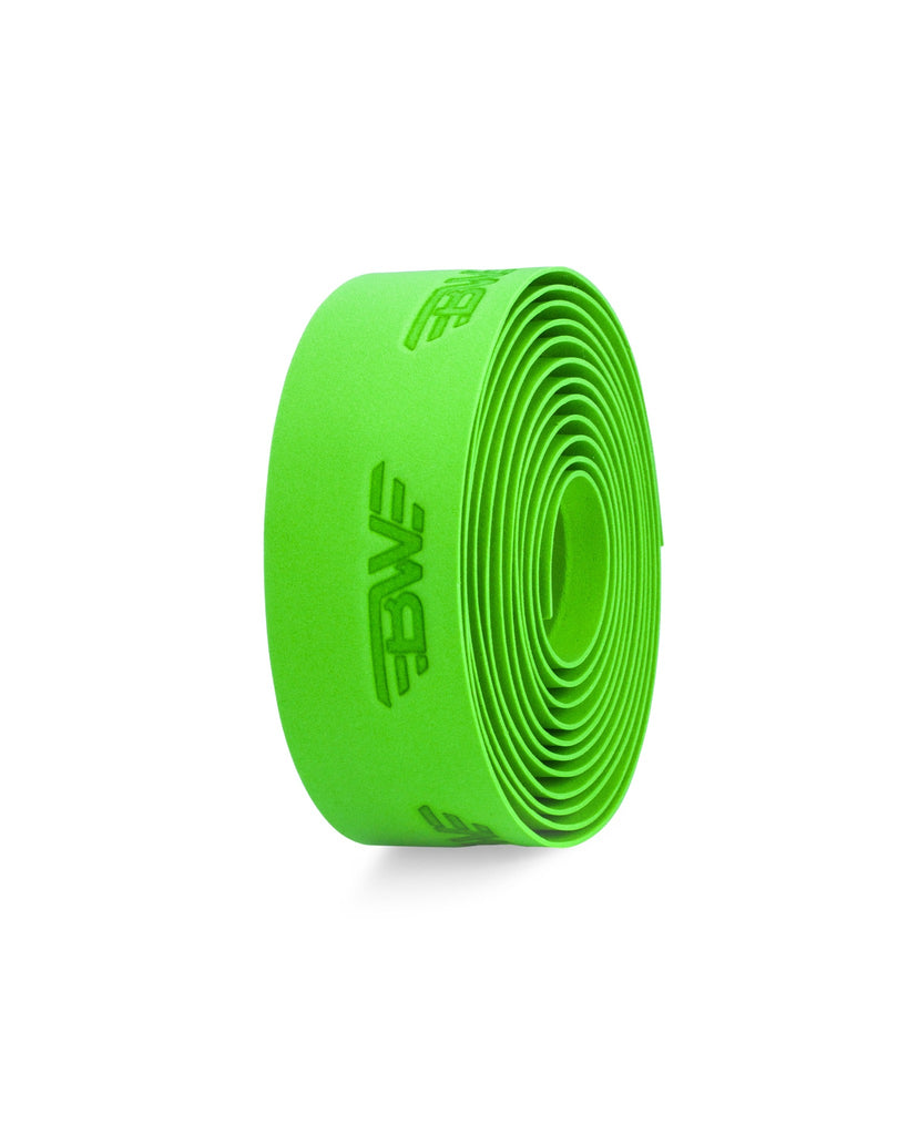 Neon green handlebar bar tape. Bright greenEVA handlebar tape on white background. 