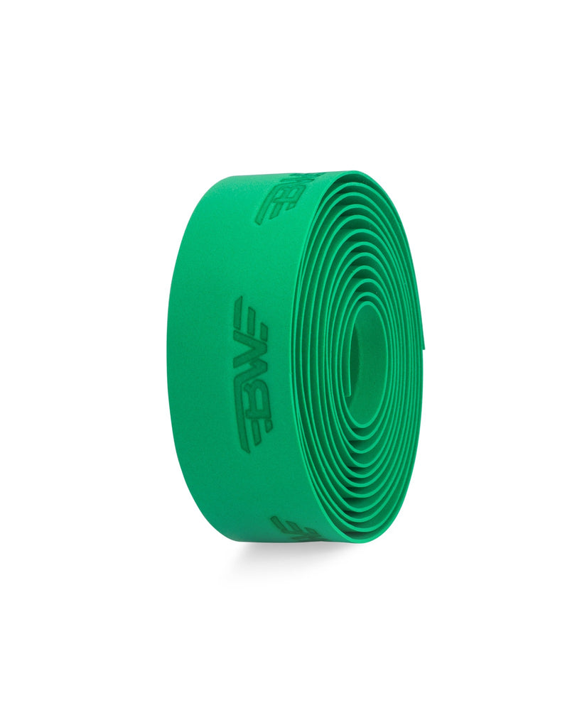 Green handlebar tape for road bikes. Green EVA handlebar tape on white background.