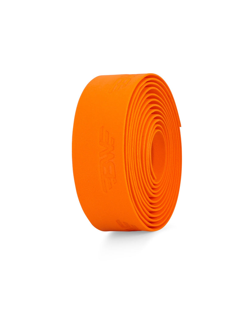 Orange handlebar tape for road bikes. Orange EVA handlebar tape on white background.