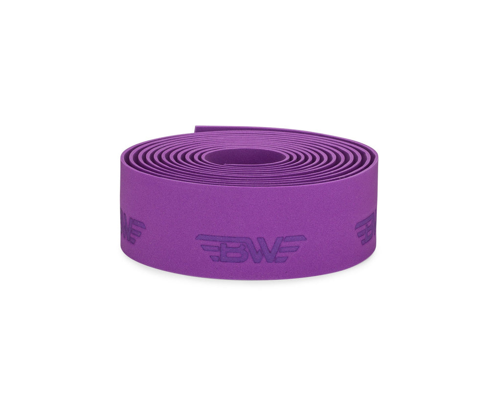 Purple handlebar tape for road bikes. Purple EVA handlebar tape on white background.