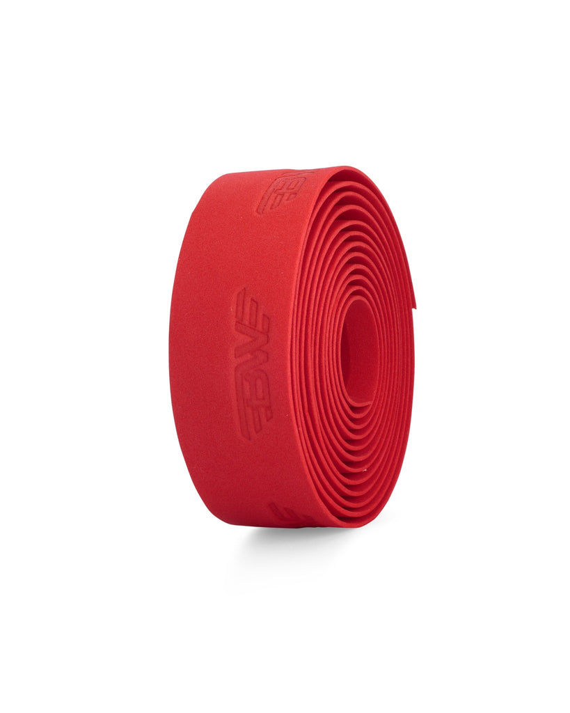 Red handlebar tape for road bikes. Red EVA handlebar tape on white background.