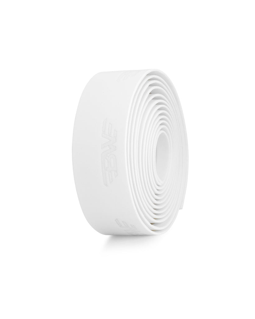White handlebar tape for road bikes. White EVA handlebar tape on white background.