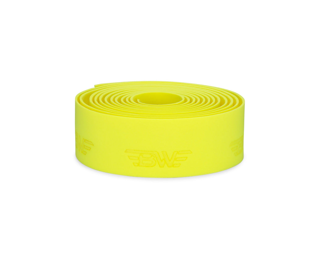 Yellow handlebar tape for road bikes. Yellow EVA handlebar tape on white background.