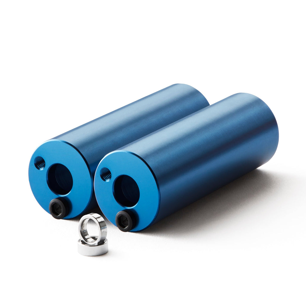 Set of blue bmx pegs.