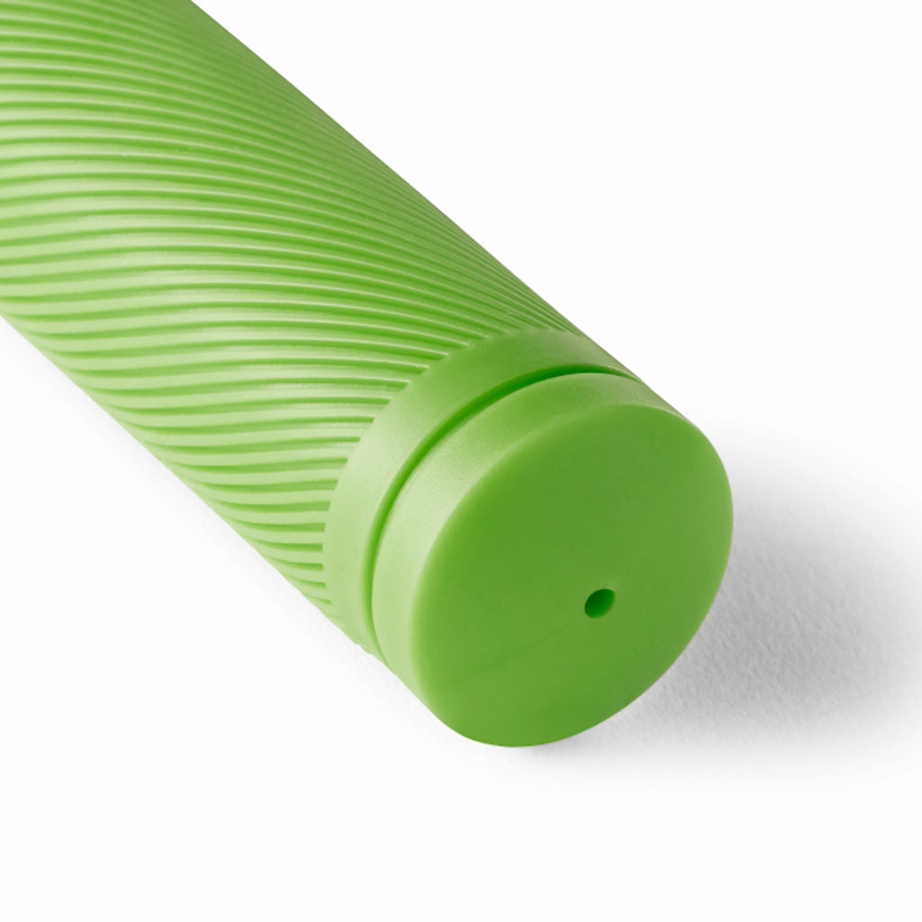 Green bicycle grip for kids bike. 