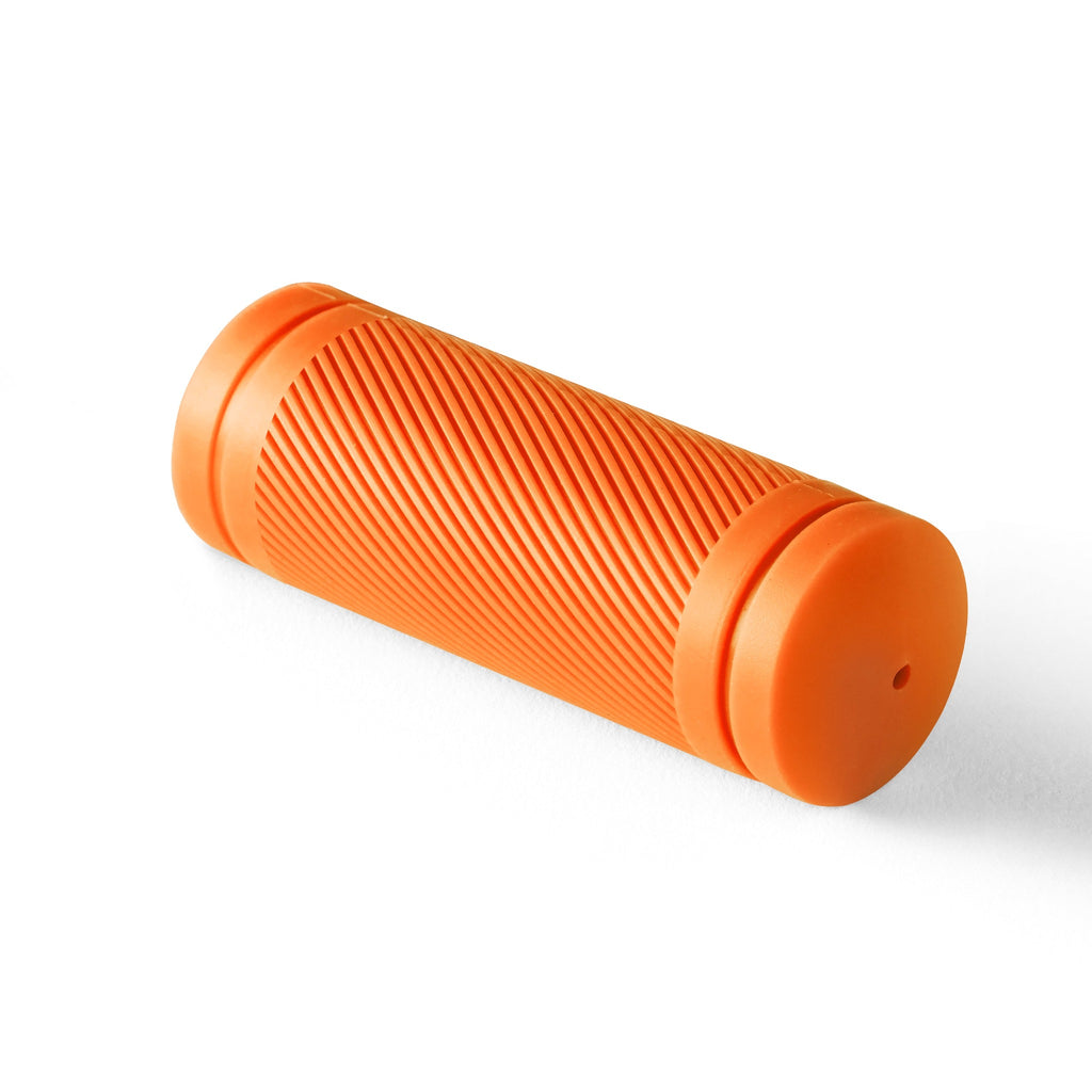 Orange handlebar grip for kids bike.