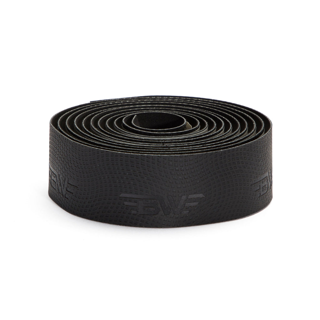 side view of roll of black PU handlebar tape. High quality polyurethane handlebar tape. 