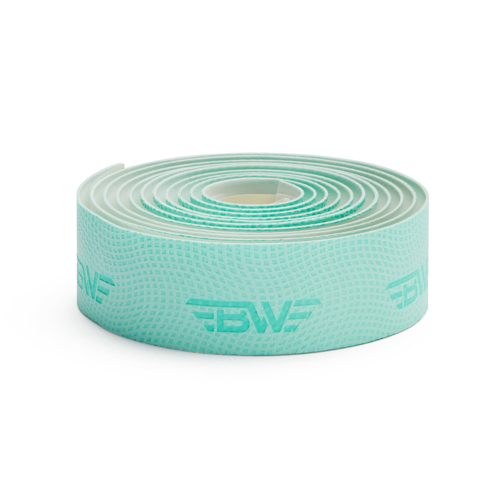 side view roll of teal PU handlebar tape. High quality polyurethane teal handlebar tape.