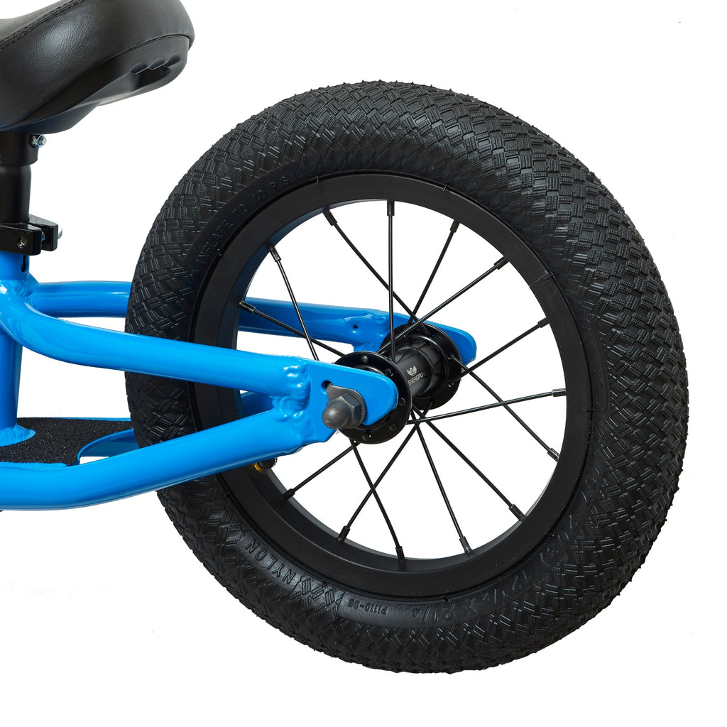 Rear wheel of kids balance bike.