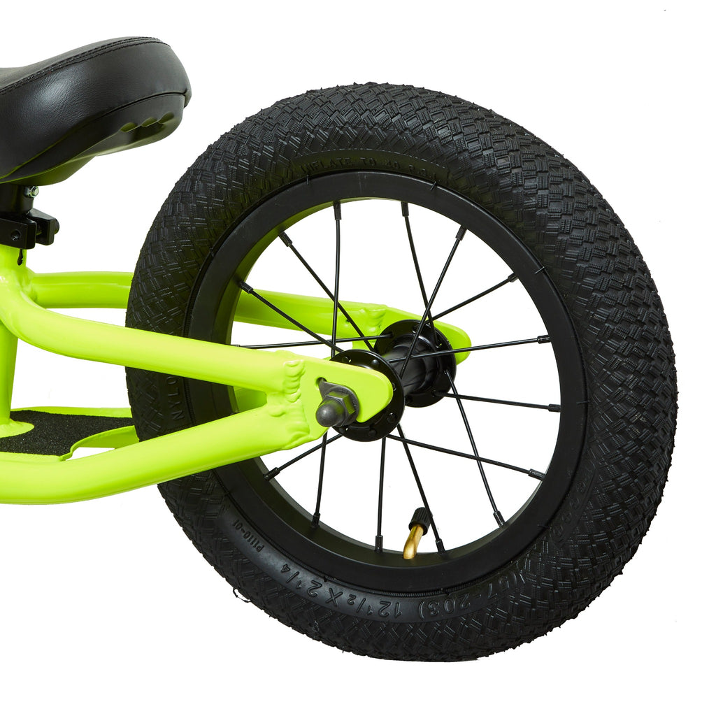 Rear wheel of balance bike for kids. 